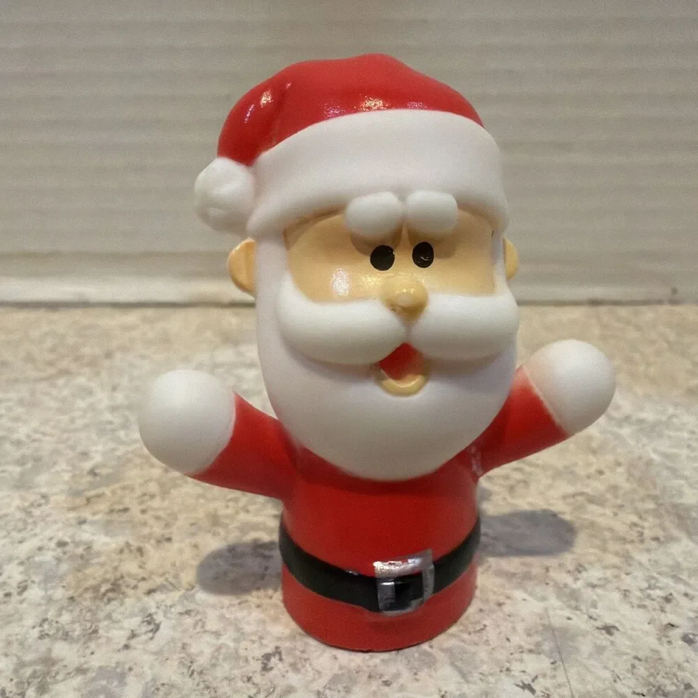 Rudolph the Red Nosed Reindeer 4 Ct Rubber Finger Puppet Bath Toy Set Santa 2”